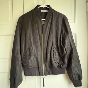 Vince black fabric Bomber Jacket